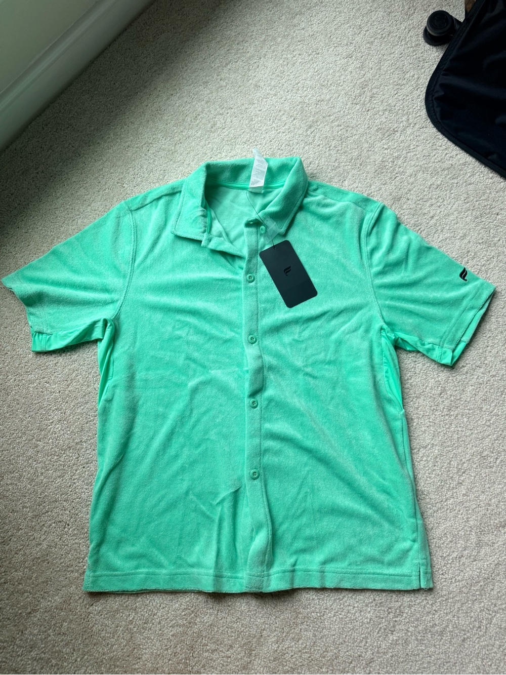 Light Green Men’s Short Sleeve island terry Polo Shirt Fabletics